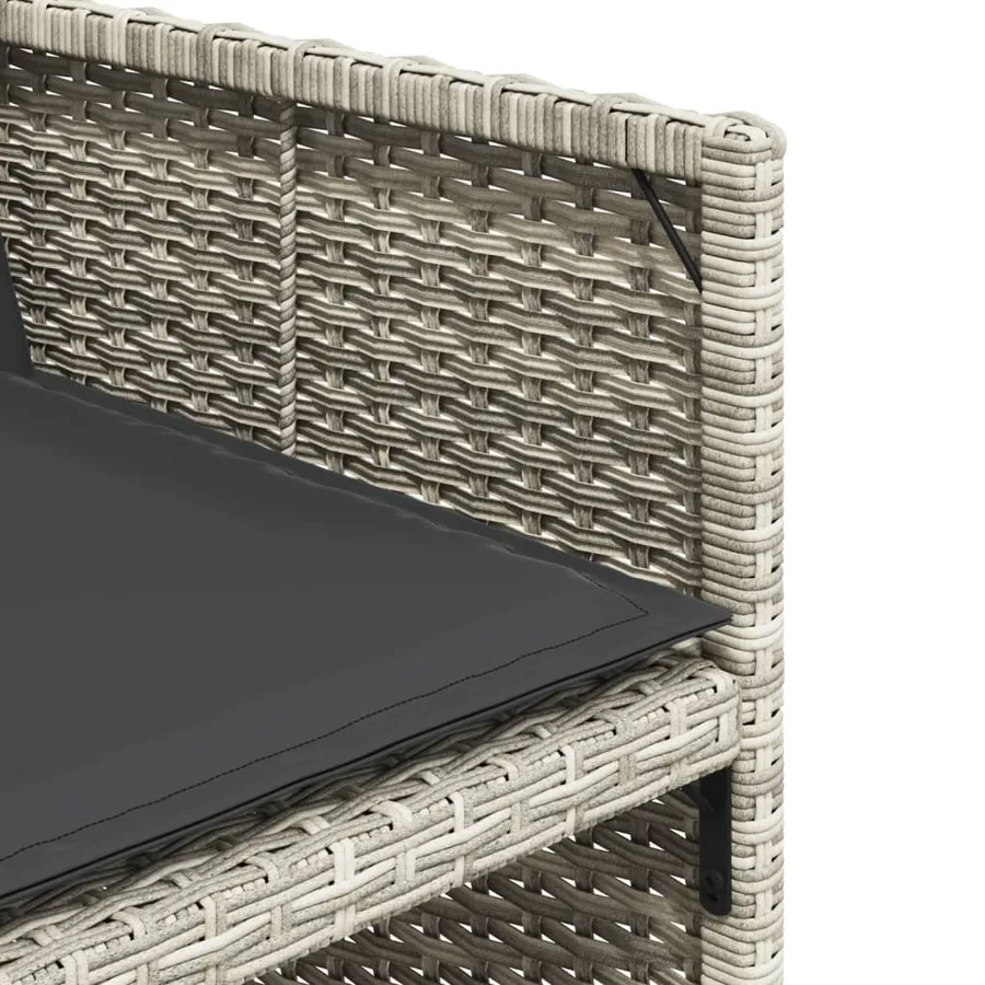 Ensemble à manger de jardin 11pcs avec coussins gris poly rotin - 6