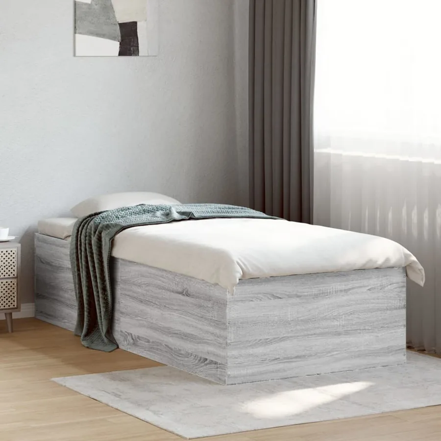 Cadre de lit sans matelas sonoma gris 75x190 cm