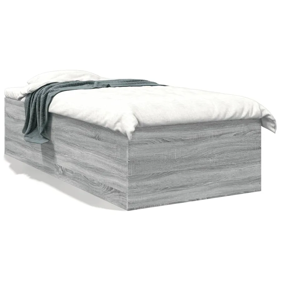 Cadre de lit sans matelas sonoma gris 75x190 cm - 2