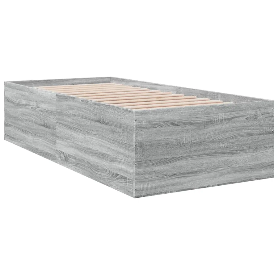 Cadre de lit sans matelas sonoma gris 75x190 cm - 3