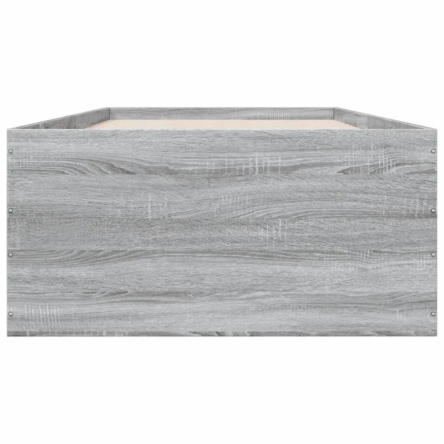 Cadre de lit sans matelas sonoma gris 75x190 cm - 4
