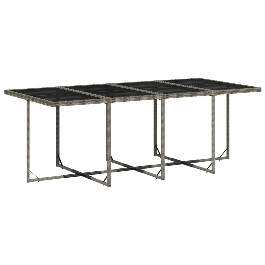 Ensemble à manger de jardin coussins 13 pcs gris résine tressée - 4