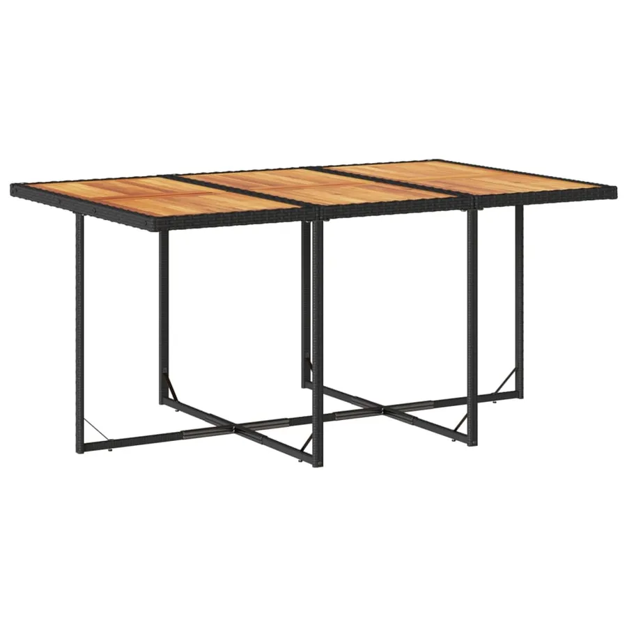 Ensemble à manger de jardin coussins 7pcs Noir Résine tressée - 4