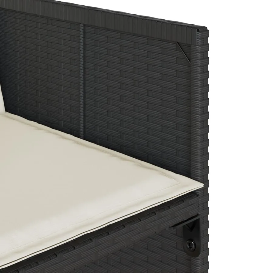 Ensemble à manger de jardin 9pcs coussins noir résine tressée - 9
