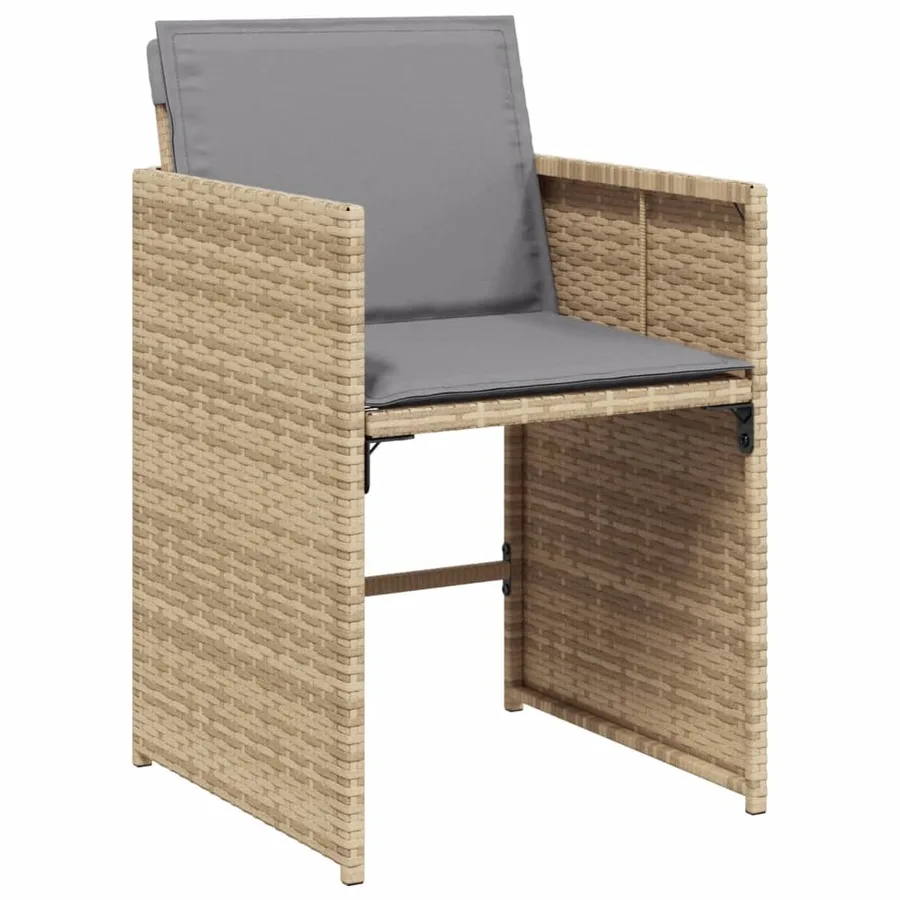 Ensemble à manger de jardin et coussins 11 pcs mélange beige - 5