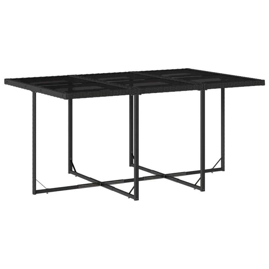 Ensemble à manger de jardin 11 pcs coussins noir résine tressée - 4