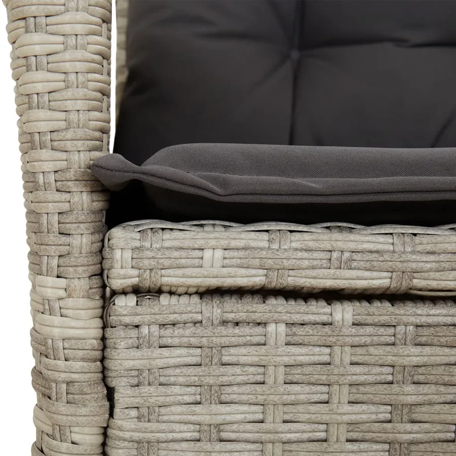Ensemble à manger de jardin et coussins 7 pcs gris clair rotin - 5