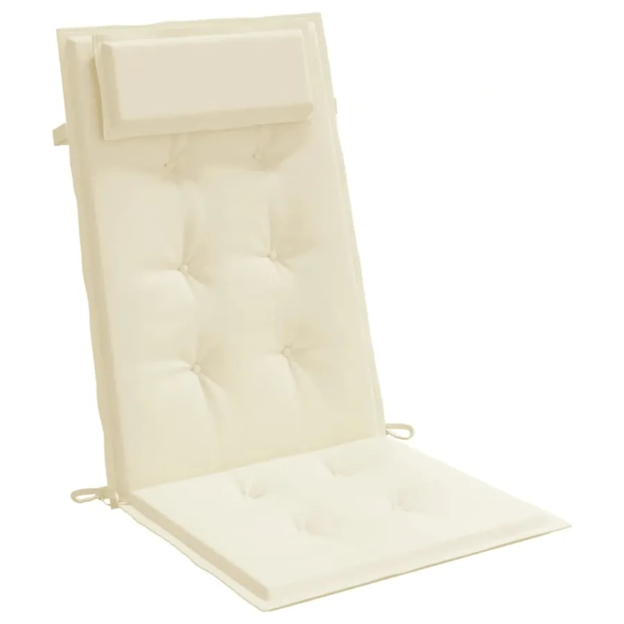 Coussins de chaise à dossier haut lot de 6 crème tissu oxford - 5