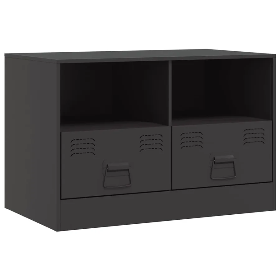 Meuble TV noir 67x39x44 cm acier - 2