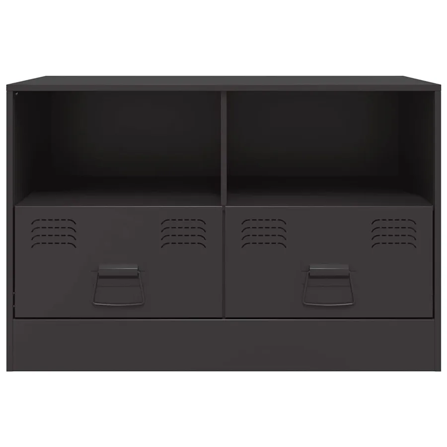 Meuble TV noir 67x39x44 cm acier - 6