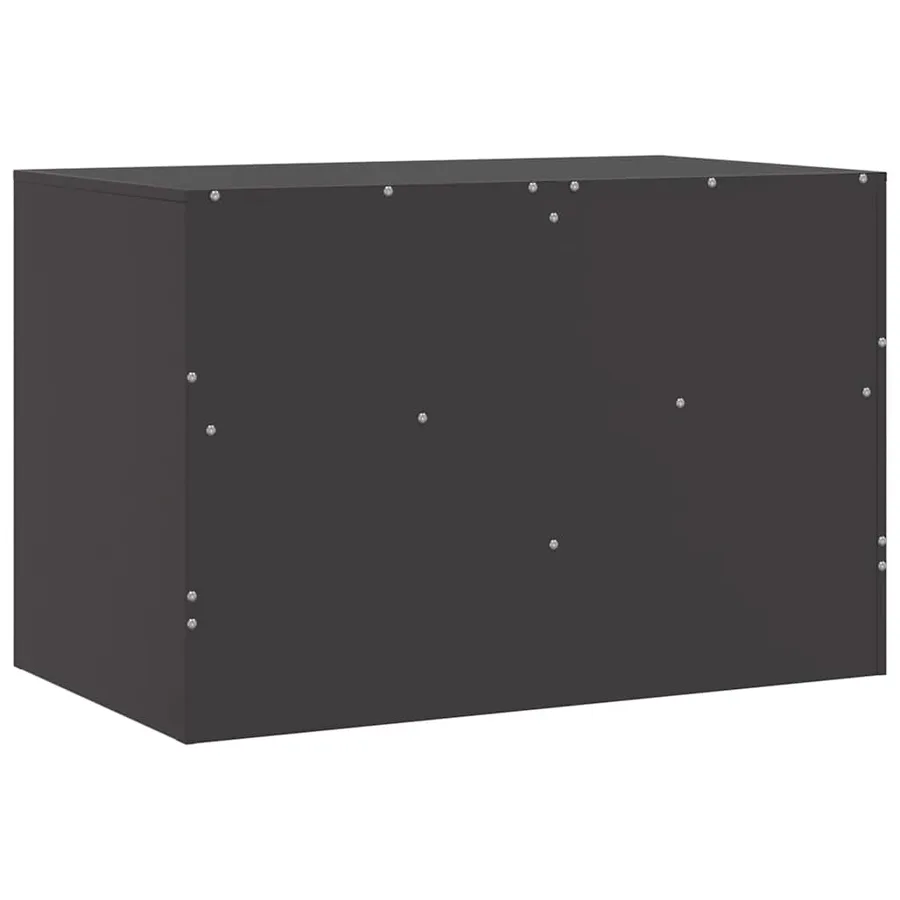 Meuble TV noir 67x39x44 cm acier - 9