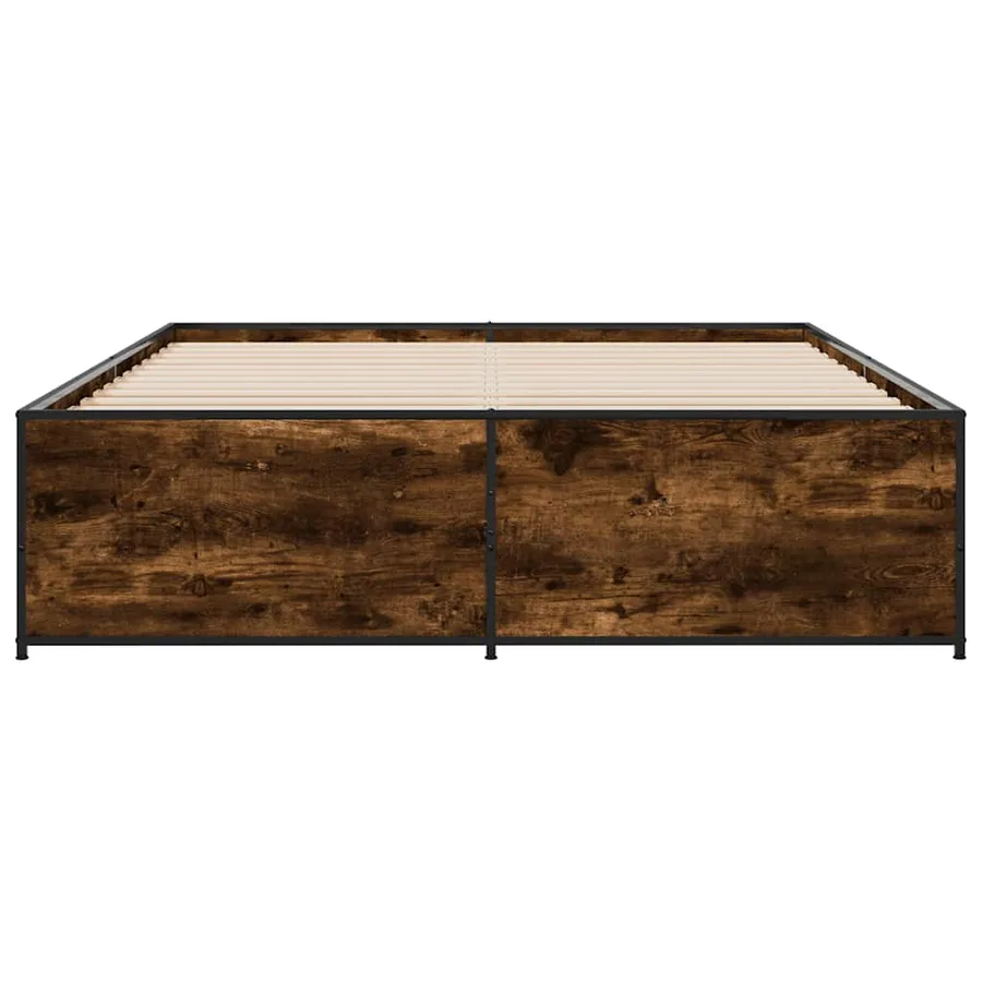 Cadre de lit sans matelas chêne fumé 150x200 cm - 4