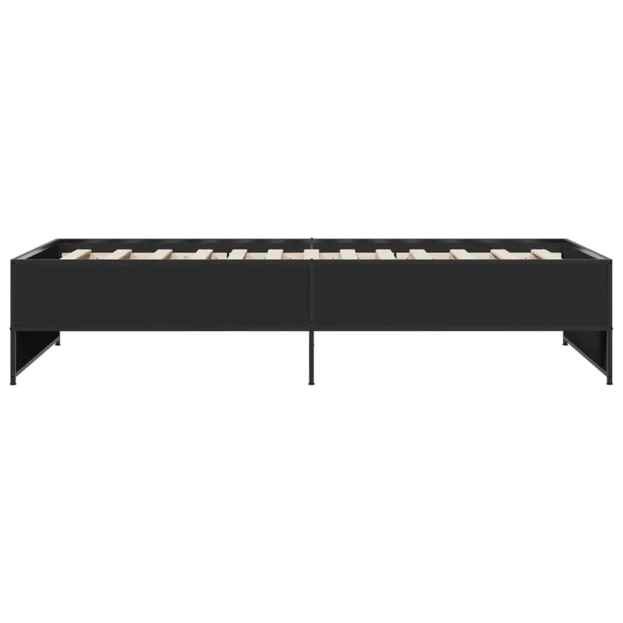 Cadre de lit sans matelas noir 75x190 cm - 5