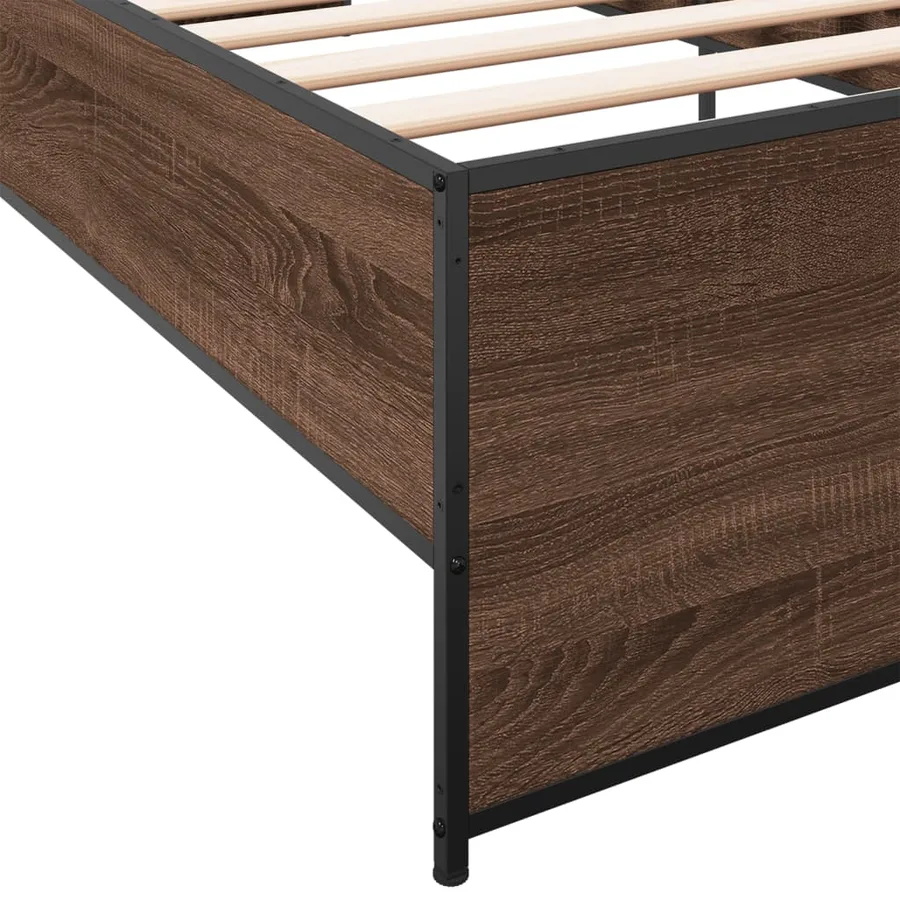Cadre de lit sans matelas chêne marron 90x200 cm - 7