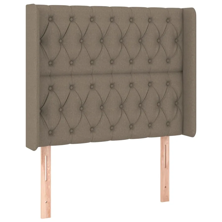 Sommier à lattes de lit matelas et LED Taupe 100x200 cm Tissu - 7