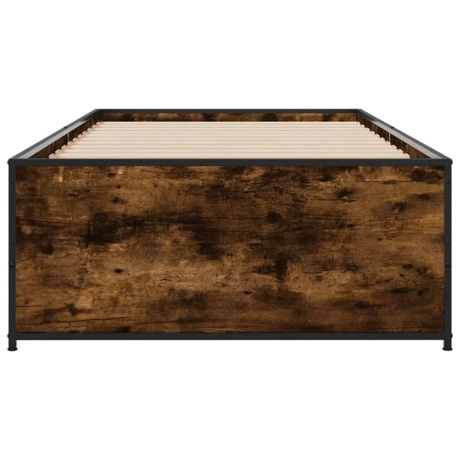 Cadre de lit sans matelas chêne fumé 75x190 cm - 4