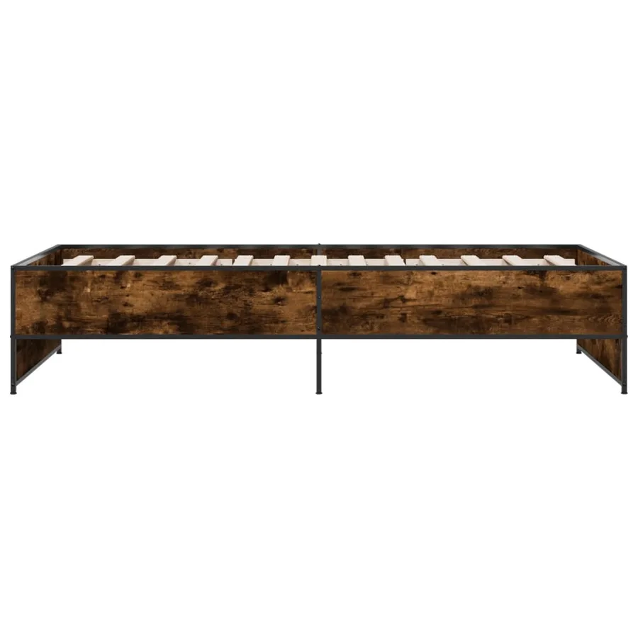 Cadre de lit sans matelas chêne fumé 75x190 cm - 5