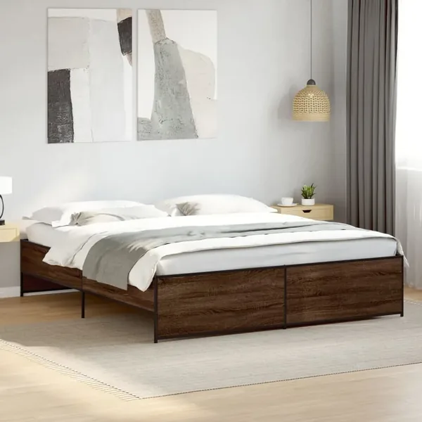 Cadre de lit sans matelas chêne marron 200x200 cm