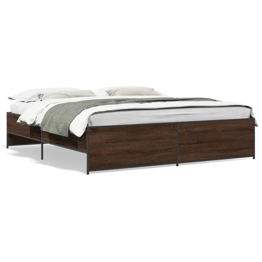 Cadre de lit sans matelas chêne marron 200x200 cm - 2