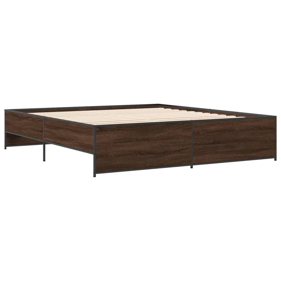 Cadre de lit sans matelas chêne marron 200x200 cm - 3