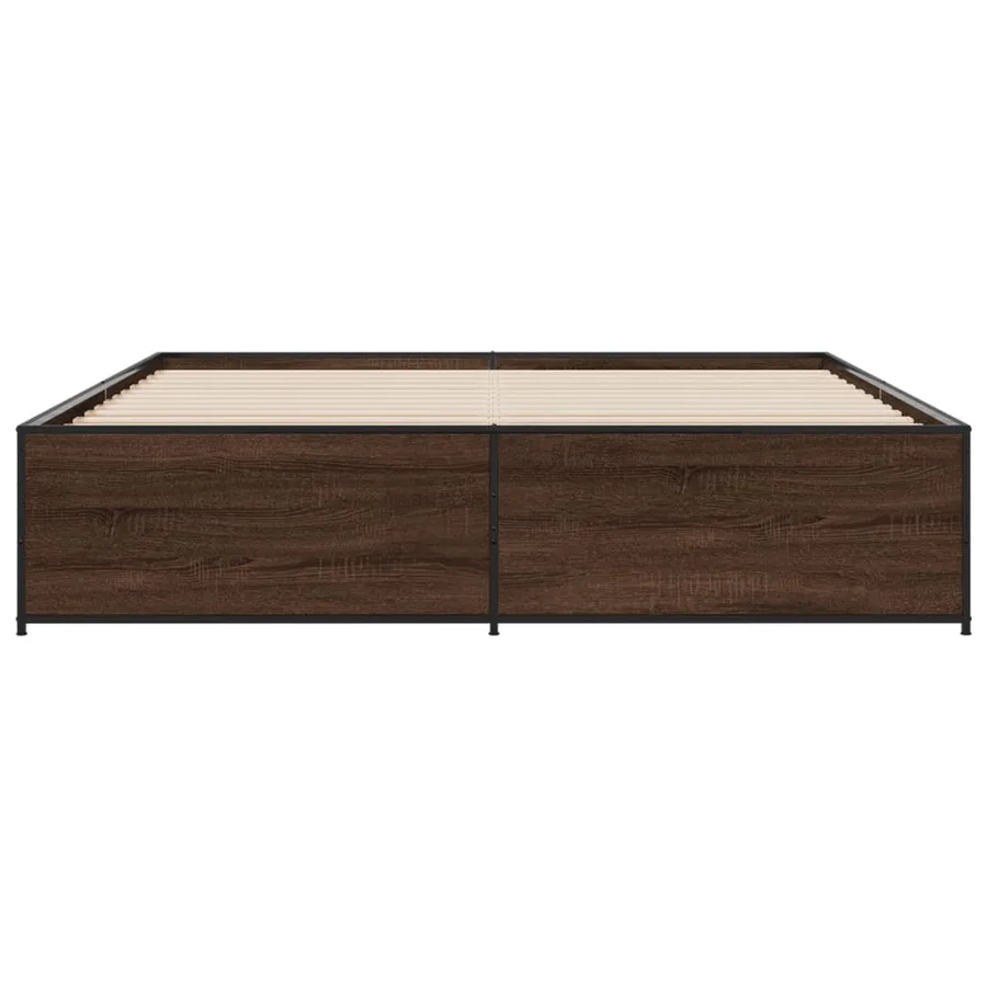 Cadre de lit sans matelas chêne marron 200x200 cm - 4