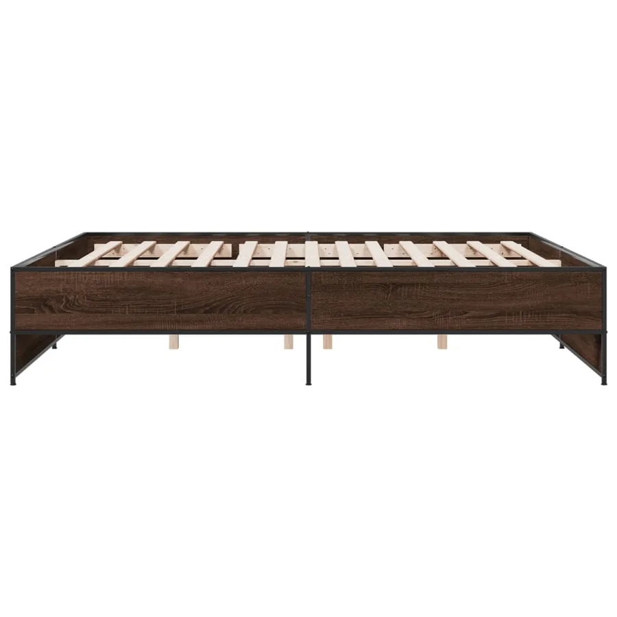 Cadre de lit sans matelas chêne marron 200x200 cm - 5