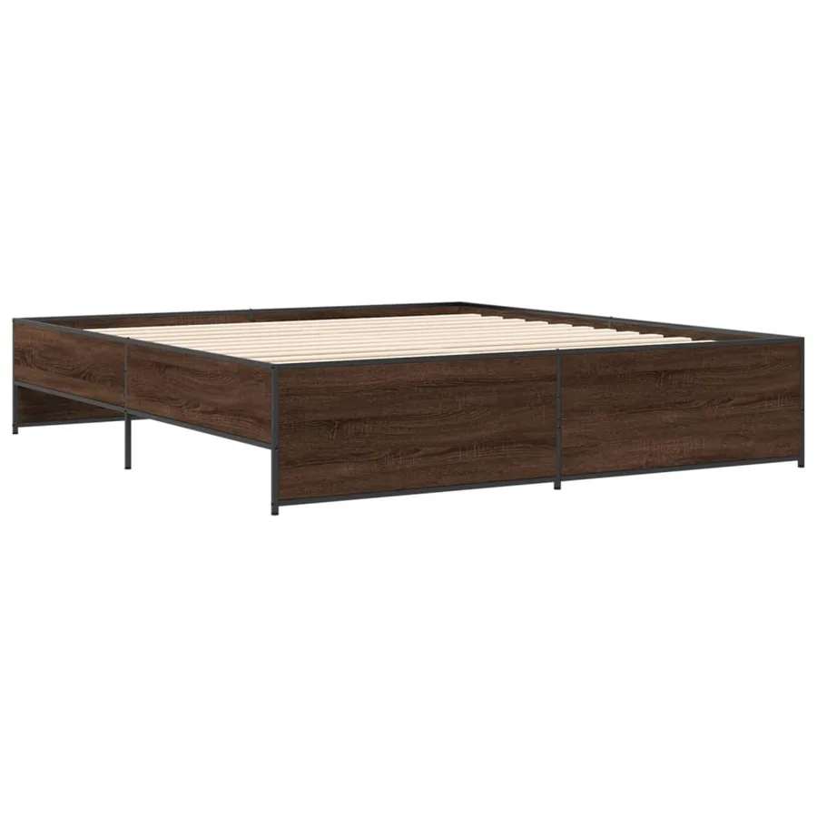Cadre de lit sans matelas chêne marron 200x200 cm - 6