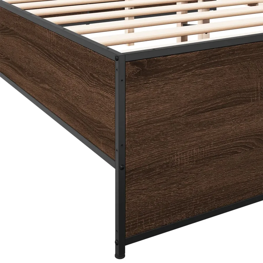 Cadre de lit sans matelas chêne marron 200x200 cm - 7