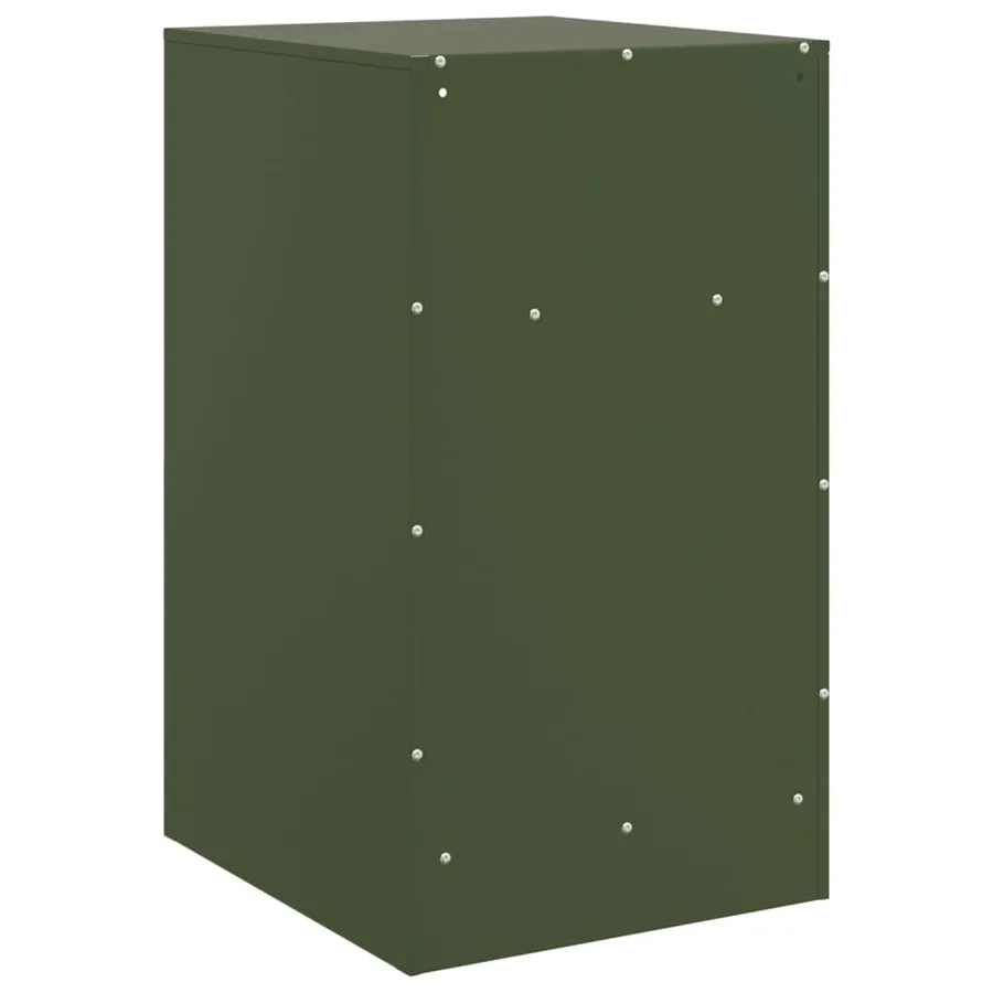 Tables de chevet 2 pcs vert olive 34,5x39x62 cm acier - 9