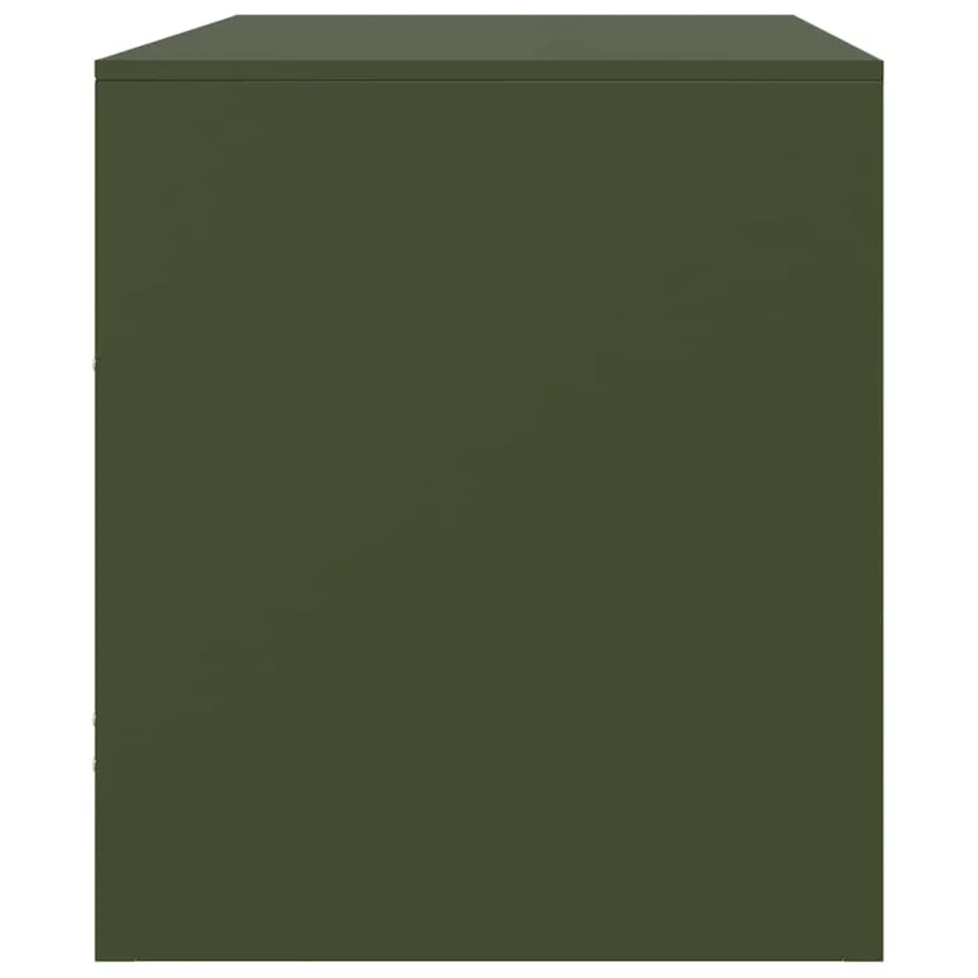 Meuble TV vert olive 67x39x44 cm acier - 8