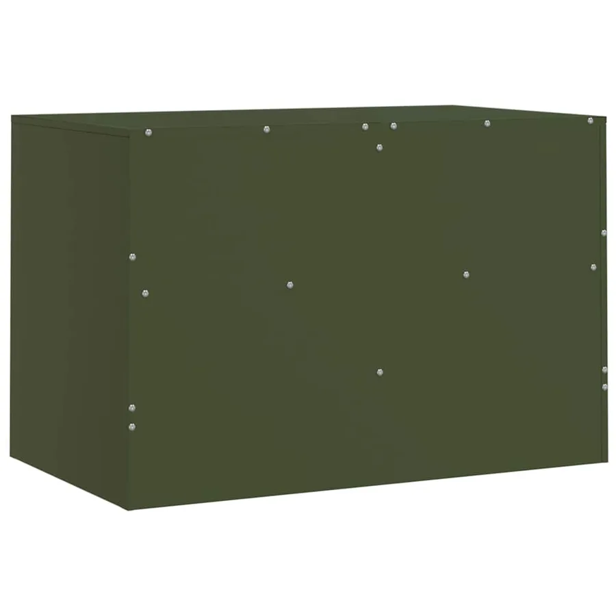 Meuble TV vert olive 67x39x44 cm acier - 9