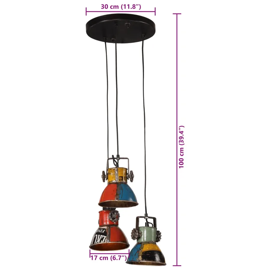 Lampe suspendue 25 W multicolore 30x30x100 cm E27 - 9