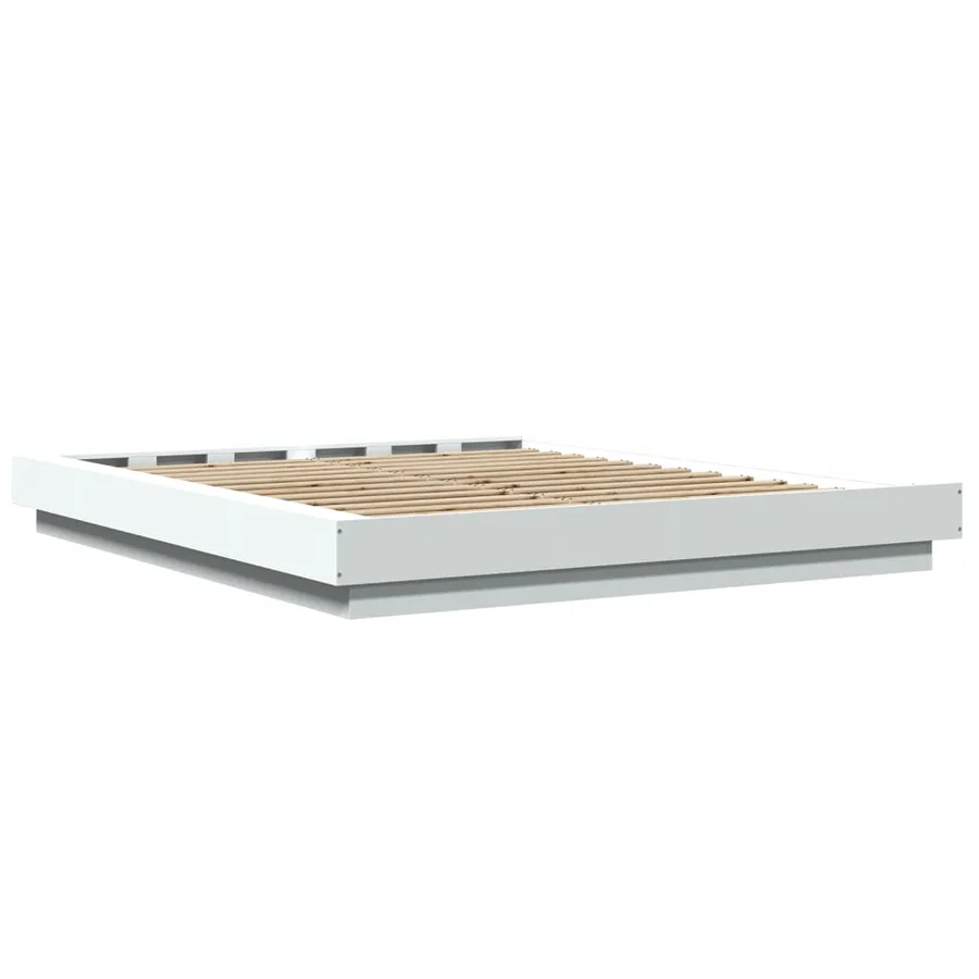 Cadre de lit sans matelas blanc 150x200 cm - 6