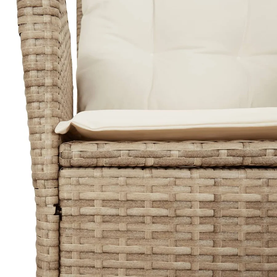 Ensemble à manger de jardin et coussins 9 pcs beige Poly rotin - 5
