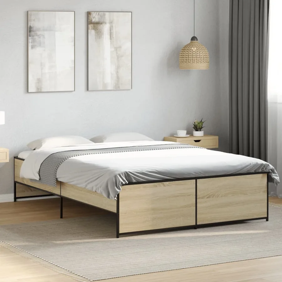 Cadre de lit sans matelas chêne sonoma 120x190 cm