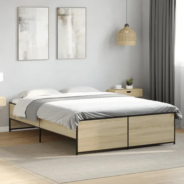 Cadre de lit sans matelas chêne sonoma 120x190 cm