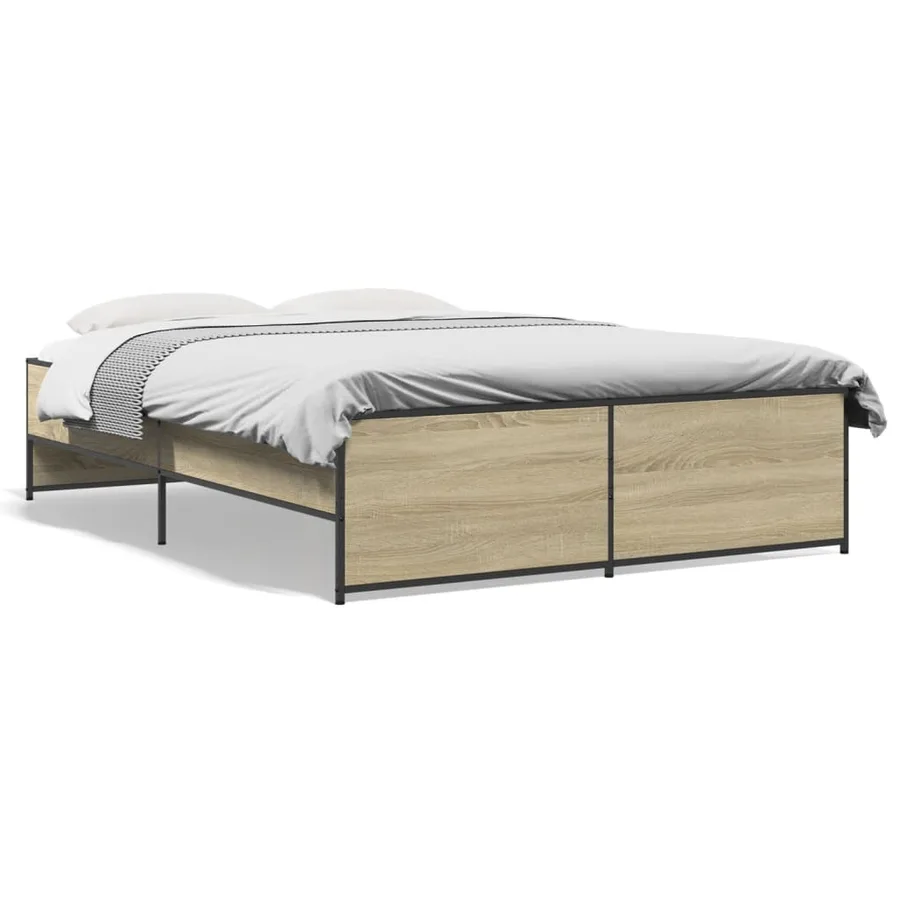 Cadre de lit sans matelas chêne sonoma 120x190 cm - 2