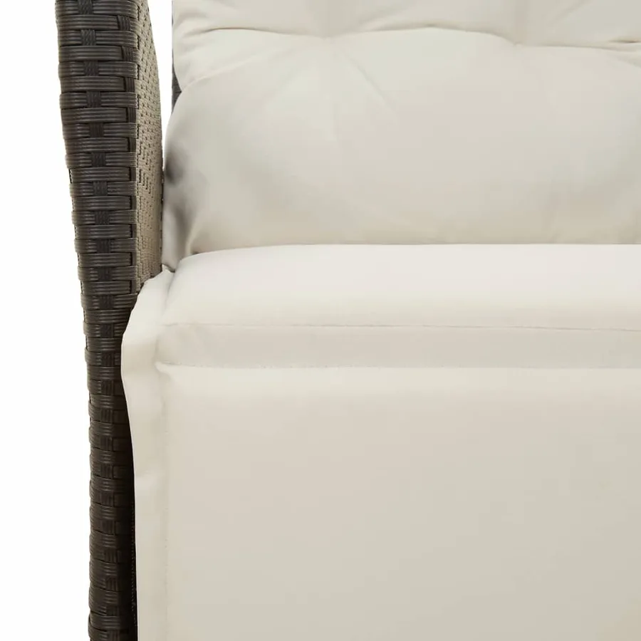Ensemble à manger de jardin avec coussins 3 pcs Noir - 6
