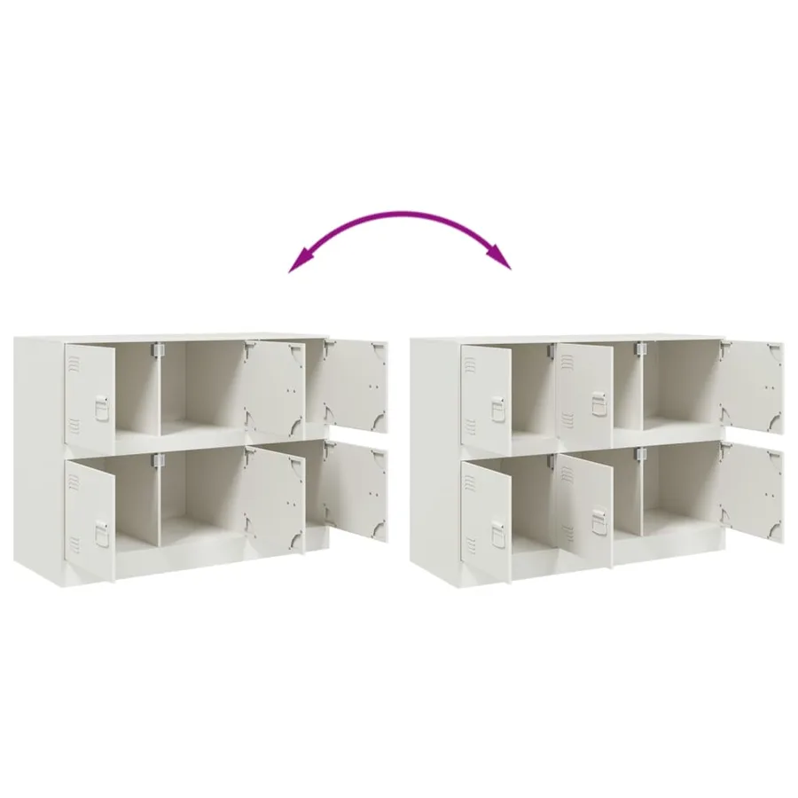 Buffet blanc 99x39x73 cm acier - 10