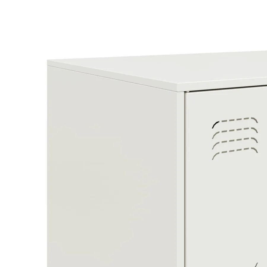 Buffet blanc 99x39x73 cm acier - 11
