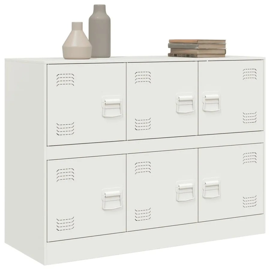 Buffet blanc 99x39x73 cm acier - 4