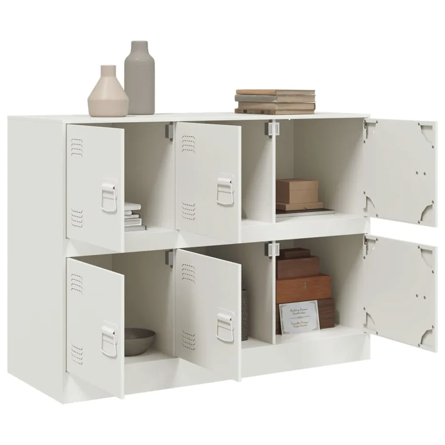 Buffet blanc 99x39x73 cm acier - 5