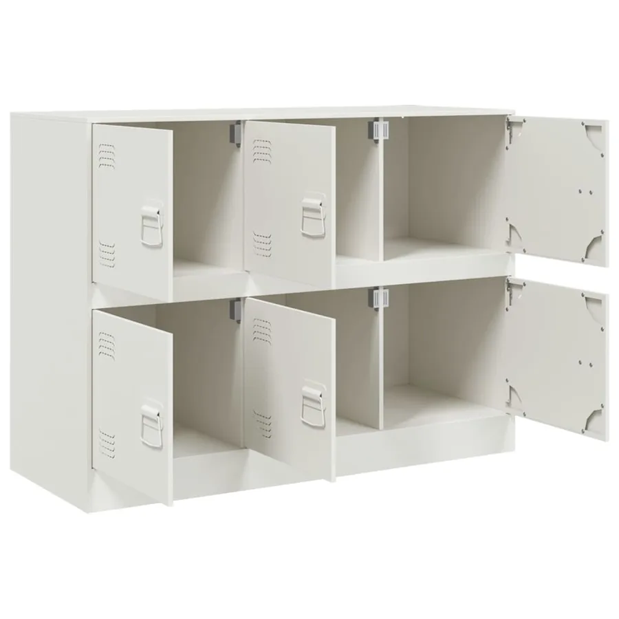 Buffet blanc 99x39x73 cm acier - 7