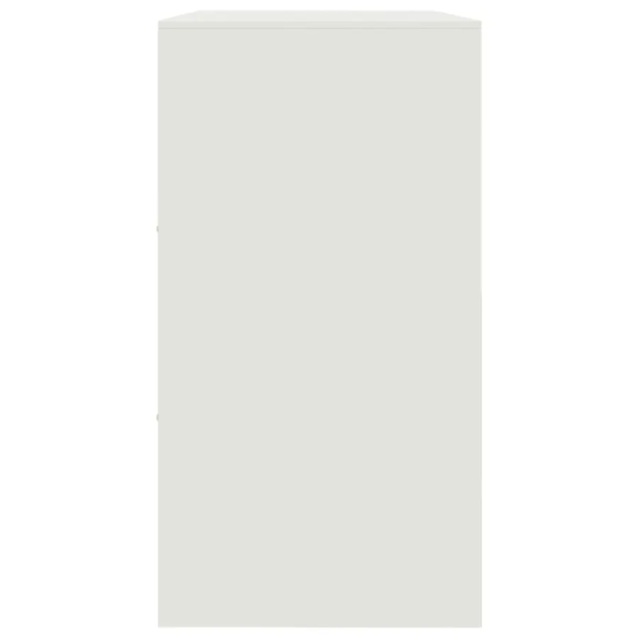 Buffet blanc 99x39x73 cm acier - 8