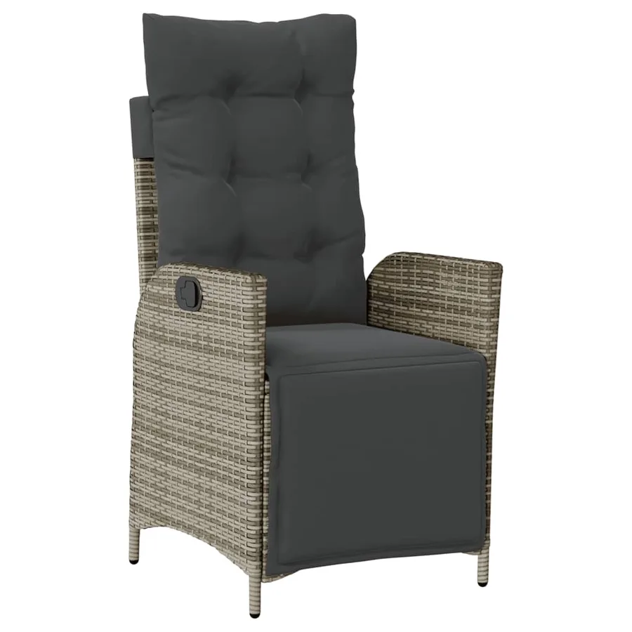 Ensemble à manger de jardin et coussins 7 pcs gris rotin - 7