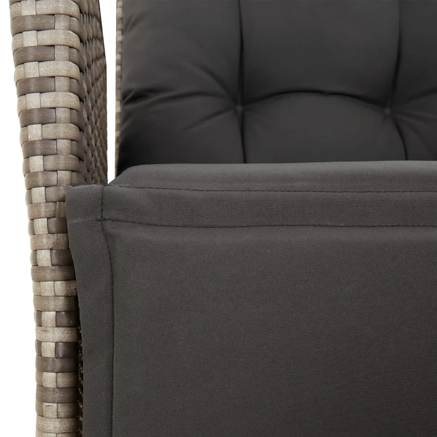 Ensemble à manger de jardin et coussins 7 pcs gris rotin - 8