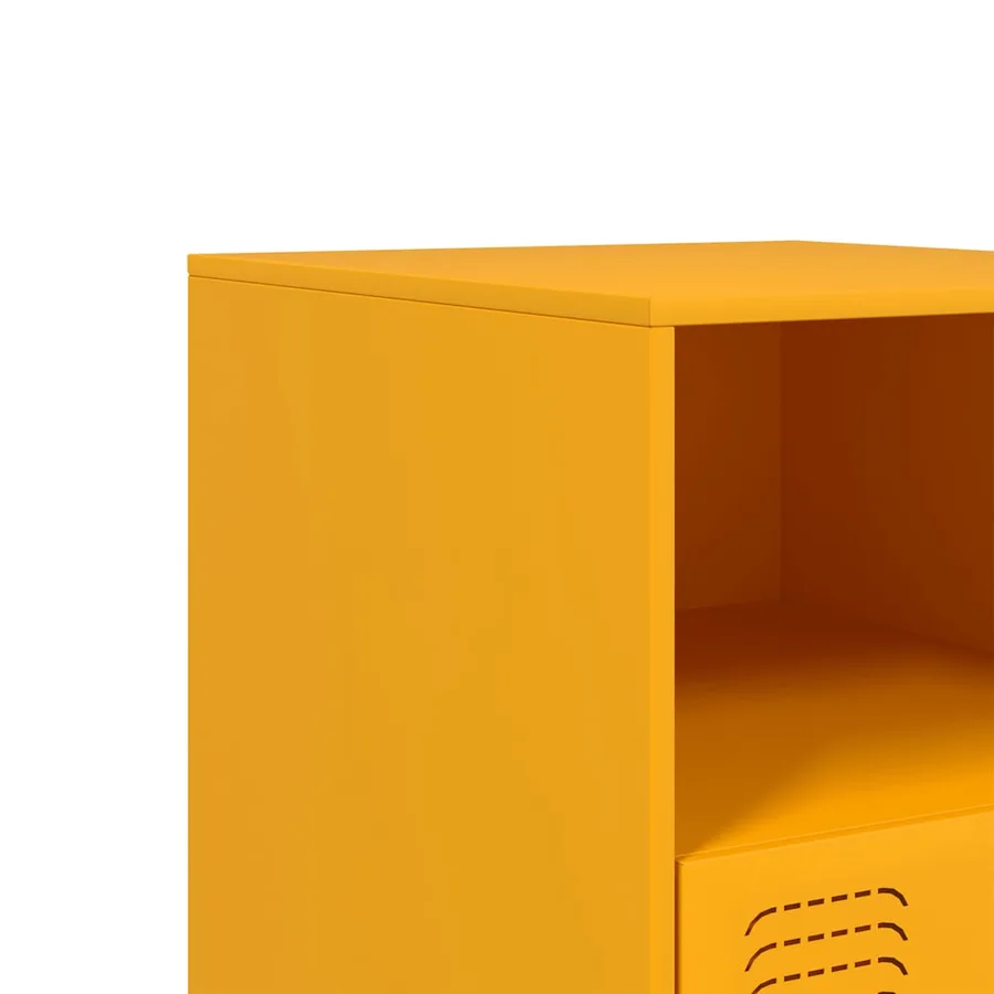 Tables de chevet 2 pcs jaune moutarde 34,5x39x44 cm acier - 10