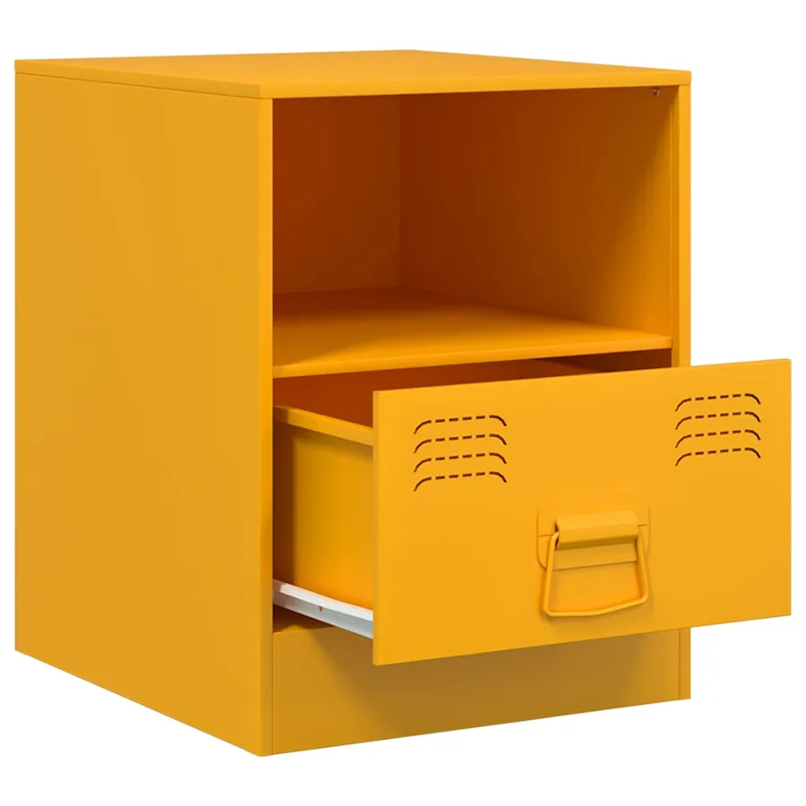 Tables de chevet 2 pcs jaune moutarde 34,5x39x44 cm acier - 7