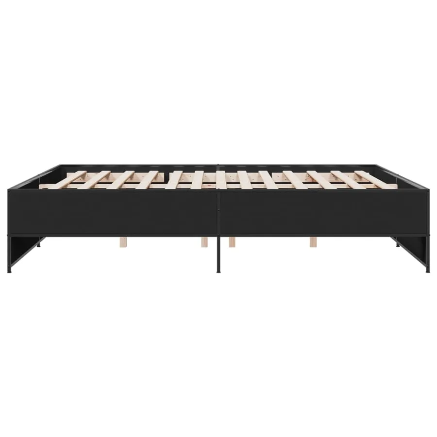 Cadre de lit sans matelas noir 200x200 cm - 5