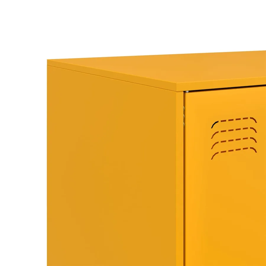 Buffet jaune moutarde 67x39x95 cm acier - 10